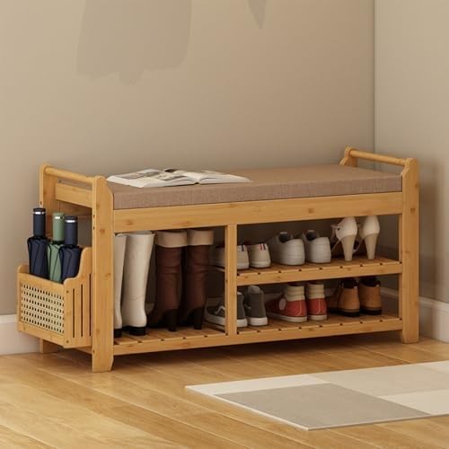 NZVZGKTNTW Schuhbank for Zuhause for Eingangsbereich, Wohnzimmer, Schlafzimmer, Badezimmer, Mit Versteckter Schublade Und Seitenhalter, Schuhregal Aus Bambus Mit Kissen NZVZGKTNTW Schuhbank for Zuhause for Eingangsbereich, Wohnzimmer, Schlafzimmer, Badezimmer, Mit Versteckter Schublade Und Seitenhalter, Schuhregal Aus Bambus Mit Kissen von NZVZGKTNTW