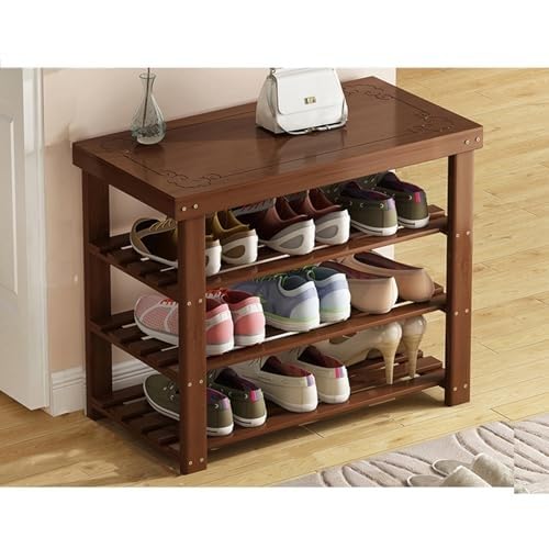 Schuhregalbank Aus Holz, For Flur Und Wohnzimmer, Mit Stauraum, Stilvoller Organizer For Den Eingangsbereich, Bodenstehende Schuhwechselbank For Den Haushalt, Schuhaufbewahrungsschrank(70*26.5*61.5cm) von NZVZGKTNTW
