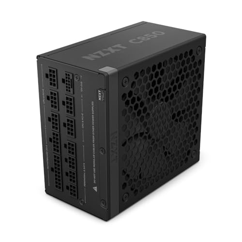 NZXT C850 Gold ATX 3.1 - Vollständig modulares, geräuscharmes PC-Gaming-Netzteil - 850 Watt - 80 PLUS Gold - 12V-2x6-Anschluss - Zero Fan-Modus - 100 % japanische Kondensatoren - Schwarz von NZXT
