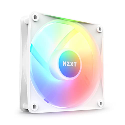 NZXT F120 RGB Core – 120 mm nabenmontierter RGB-Lüfter – 8 einzeln ansteuerbare LEDs – Halbtransparente Lüfterblätter – Hydrodynamisches Gleitlager – PWM-Steuerung – CAM-Software – Weiß NZXT F120 RGB Core – 120 mm nabenmontierter RGB-Lüfter – 8 einzeln ansteuerbare LEDs – Halbtransparente Lüfterblätter – Hydrodynamisches Gleitlager – PWM-Steuerung – CAM-Software – Weiß von NZXT