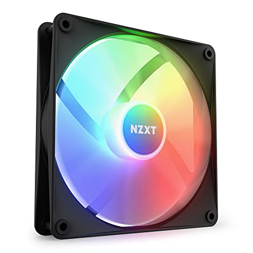 NZXT F140 RGB Core – 140 mm nabenmontierter RGB-Lüfter – 8 einzeln ansteuerbare LEDs – Halbtransparente Lüfterblätter – Hydrodynamisches Gleitlager – PWM-Steuerung – CAM-Software – Schwarz von NZXT