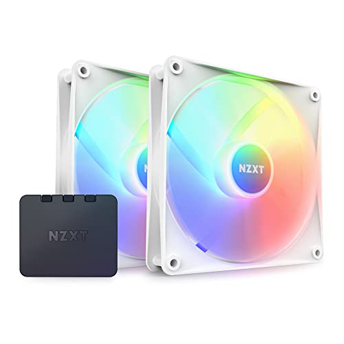 NZXT F140 RGB Core Doppelpackung – 2 × 140 mm nabenmontierte RGB-Lüfter mit RGB-Steuerung – 8 einzeln ansteuerbare LEDs – Halbtransparente Lüfterblätter – PWM-Steuerung – CAM-Software – Weiß NZXT F140 RGB Core Doppelpackung – 2 × 140 mm nabenmontierte RGB-Lüfter mit RGB-Steuerung – 8 einzeln ansteuerbare LEDs – Halbtransparente Lüfterblätter – PWM-Steuerung – CAM-Software – Weiß von NZXT