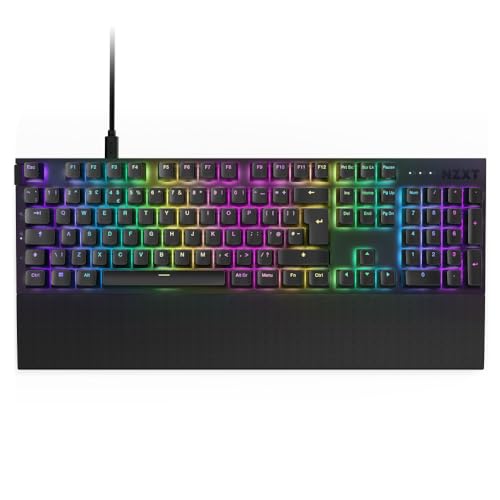 NZXT Function 2-2024 Optische Vollformat Gamingtastatur | RGB beleuchtet | 8K-Abfragerate | Lineare Opt. Switches | Einstellbare Auslösung | Hot-Swap | Gaming Keyboard| Schwarz - UK (QWERTY) von NZXT