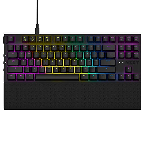 NZXT Function TKL 2022 Mechanische PC Gaming Tastatur - beleuchtet - lineare RGB Schalter - MX kompatible Schalter - Hot Swap - Aluminium Cover - Mechanical Gaming Keyboard | US (ANSI) Schwarz von NZXT