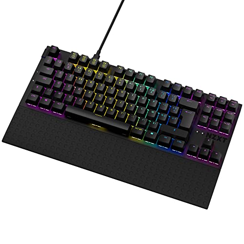 NZXT Function TKL Mechanische PC Gaming Tastatur - beleuchtet - lineare RGB Schalter - MX kompatible Schalter - Hot Swap - robustes Aluminium Cover - Mechanical Gaming Keyboard | FR (AZERTY) Schwarz von NZXT