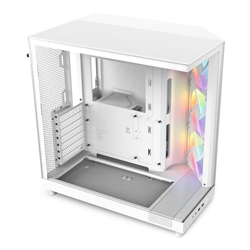 NZXT H6 Flow RGB | CC-H61FW-R1| Kompaktes Mid-Tower Gehäuse mit Zwei Kammern | Inklusive 3 x 120 mm-Lüfter RGB | Glaspaneele mit Panoramablick | Hochleistungs-Airflow-Panels | Kabelmanagement | Weiß NZXT H6 Flow RGB | CC-H61FW-R1| Kompaktes Mid-Tower Gehäuse mit Zwei Kammern | Inklusive 3 x 120 mm-Lüfter RGB | Glaspaneele mit Panoramablick | Hochleistungs-Airflow-Panels | Kabelmanagement | Weiß von NZXT