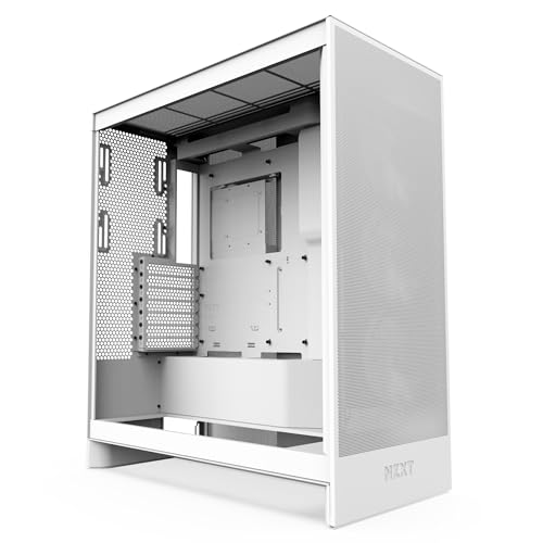 NZXT H7 Flow | Mid-Tower-ATX-Airflow-Gehäuse | Bis zu 3 x 120-mm-Lüfter im Boden zur direkten GPU-Kühlung | 3 x 120-mm-Frontlüfter | 420-mm-Kühler-Trägerplatte vorn | Weiß NZXT H7 Flow | Mid-Tower-ATX-Airflow-Gehäuse | Bis zu 3 x 120-mm-Lüfter im Boden zur direkten GPU-Kühlung | 3 x 120-mm-Frontlüfter | 420-mm-Kühler-Trägerplatte vorn | Weiß von NZXT
