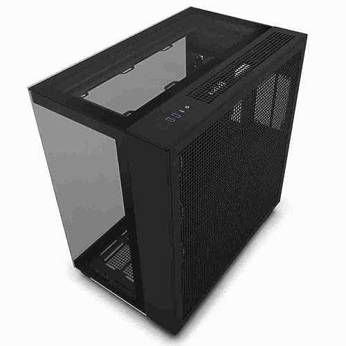 NZXT H9 Elite Dual-Chamber ATX Mid-Tower PC Gaming-Gehäuse - CM-H91EB-01– Enthält 3 x 120mm F120 RGB Duo Lüfter mit Controller – Glasfront, Ober- und Seitenteile - Schwarz von NZXT