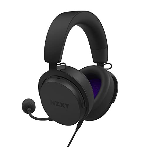 NZXT Kabelgebundenes PC-Gaming Relay-Headset – AP-WCB40-B2 - Hi-Res-Audio-zertifiziert – DTS Headphone:X Surround-Sound – Leichtes und komfortables Design – Abnehmbares Mikrofon – Schwarz von NZXT