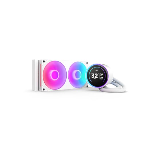 NZXT Kraken Elite 240 RGB - AIO CPU-Flüssigkeitskühler - 240mm Radiator - F240 RGB Core-Lüfter - Anpassbares 2.72“ IPS-LCD - Turbine Pump - Intel LGA 1700, 1200/115X, 1851 - AMD AM5, AM4 - Weiß von NZXT