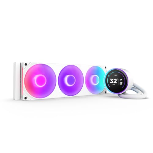 NZXT Kraken Elite 360 RGB - AIO CPU-Flüssigkeitskühler - 360-mm-Radiator - F360 RGB Core-Lüfter - Anpassbares 2,72"-IPS LCD - Turbine Pump - Intel LGA 1700, 1200/115X, 1851 - AMD AM5, AM4 - Weiß NZXT Kraken Elite 360 RGB - AIO CPU-Flüssigkeitskühler - 360-mm-Radiator - F360 RGB Core-Lüfter - Anpassbares 2,72"-IPS LCD - Turbine Pump - Intel LGA 1700, 1200/115X, 1851 - AMD AM5, AM4 - Weiß von NZXT