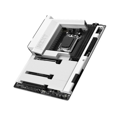 NZXT N7 B850 - AMD B850 AM5 ATX Gaming-Mainboard für Ryzen 9000/8000/7000 – 16+2+1, DDR5, 3X M.2, PCIe 5.0, Wi-Fi 6E, 2.5GbE, USB 4 – M.2 NVME mit Schnellverschluss – Vollabdeckung – Weiß von NZXT