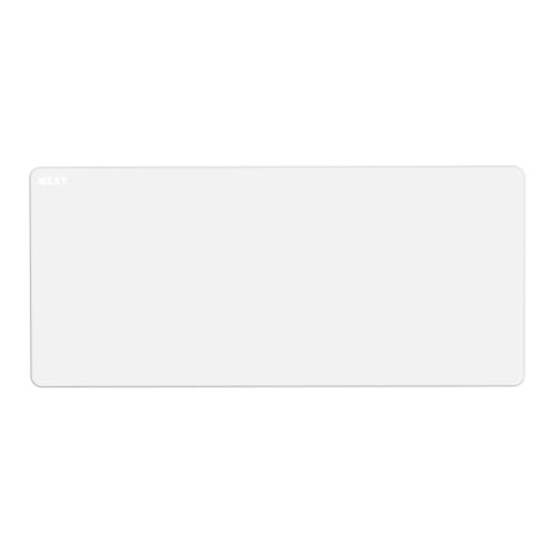 NZXT Zone – XXL-Gaming-Mauspad – Micro-Weave-Stoffoberfläche – ausgewogene Geschwindigkeit und Kontrolle für alle Spielstile – spritzwassergeschützt, Anti-Rutsch-Basis, verstärkte Kanten – weiß von NZXT