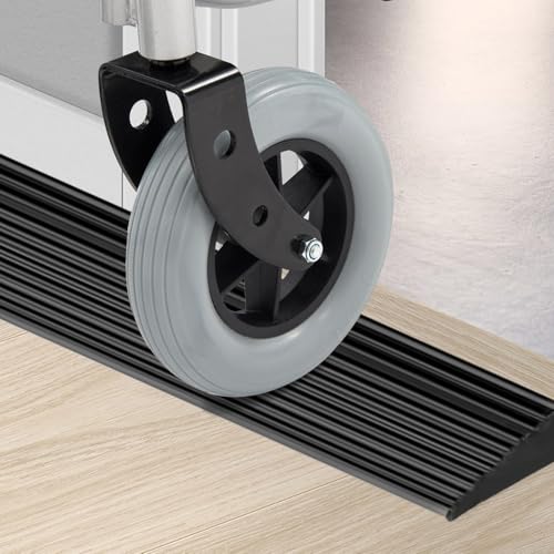NZZVNZ Türschwellenrampe, 1,6 x5,5x100cm Rollstuhlrampe, Staubsauger Roboter Rampe, Schwellenrampe Selbstklebend mit Rutschfester Oberfläche für Rollstuhl, Kinderwagen, Staubsauger Robote von NZZVNZ