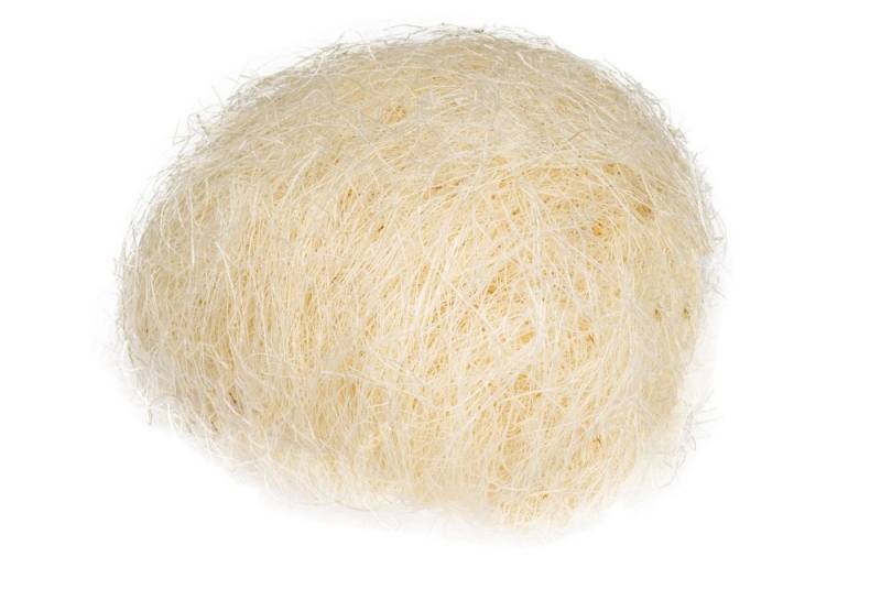 NaDeco Bastelnaturmaterial Flachshaar Natur / Weiß, verpackt im Beutel mit 500g Sisalgras von NaDeco