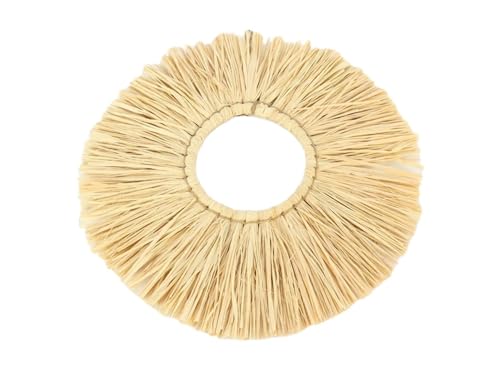 NaDeco Boho-Wanddeko aus Raffia, in vielen Größen & Ausführungen erhältlich | Boho-Raffia-Deko | Raffia-Wandbehang | Boho-Wanddeko | Hippie-Deko, Farbe:Boho Wanddeko Capri Ø 42cm von NaDeco