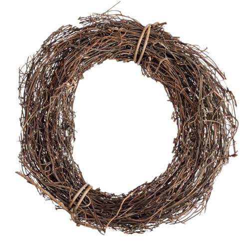 NaDeco Clematis-Kranz in Natur, Durchmesser ca. 20cm | Naturkranz | Mühlenbeckia-Ring | Deko-Kranz | Naturkranz | Rebenkranz | Weidenkranz | Türkranz | Waldrebe | Osternest | Osterdeko | Naturdeko von NaDeco