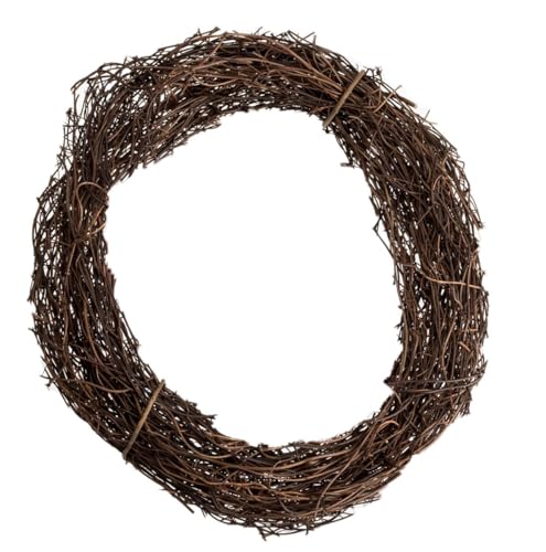 NaDeco Clematis-Kranz in Natur, Durchmesser ca. 25cm Naturkranz Mühlenbeckia-Ring Deko-Kranz Naturkranz Rebenkranz Weidenkranz Türkranz Waldrebe Osternest Osterdeko Naturdeko von NaDeco