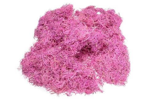 NaDeco Curly Moos in Pink, Gewicht ca. 50g | Curlymoos | Tillandsia Moos | Spanisches Moos | Moos-Deko | Deko-Moos | Bastelmoos | Dekomoos | Bastel-Moos | Moos zum Basteln von NaDeco