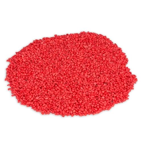 NaDeco Dekogranulat im Beutel, Gewicht ca. 1kg, Körnung 2-3mm, 15 Farben zur Auswahl | Farbsand | Zierkies | Deko-Kies | Quarzsand | Streusand | Farbiger Deko-Sand, Farbe:Rot von NaDeco