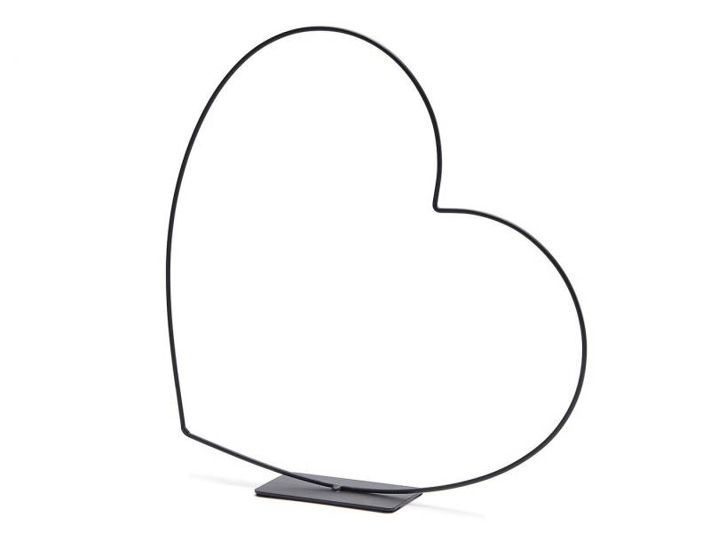 NaDeco Dekoobjekt Metallherz Schwarz liegend, 30 cm Metallring von NaDeco
