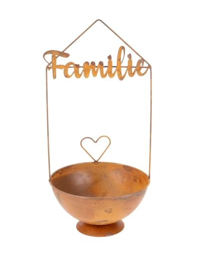 NaDeco Dekoschale aus Metall,Familie' in Schwarz und Rostbraun Wählbar, mit einem Ø 20 cm und Einer Höhe von 40 cm | Runde Schale | Metallschale | Schale aus Metall, Farbe:Braun NaDeco Dekoschale aus Metall,Familie' in Schwarz und Rostbraun Wählbar, mit einem Ø 20 cm und Einer Höhe von 40 cm | Runde Schale | Metallschale | Schale aus Metall, Farbe:Braun von NaDeco