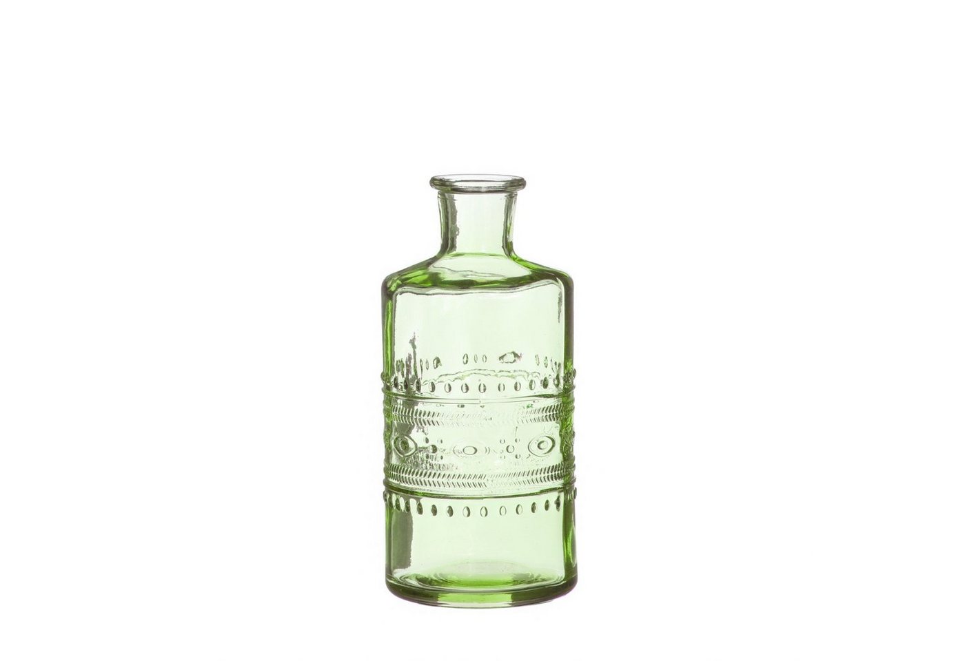 NaDeco Dekovase Glas Flasche Porto in Hellgrün h. 15,8 cm Ø 7,5 cm von NaDeco