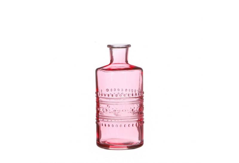 NaDeco Dekovase Glas Flasche Porto in Hellpink h. 14,5 cm Ø 7,5 cm von NaDeco
