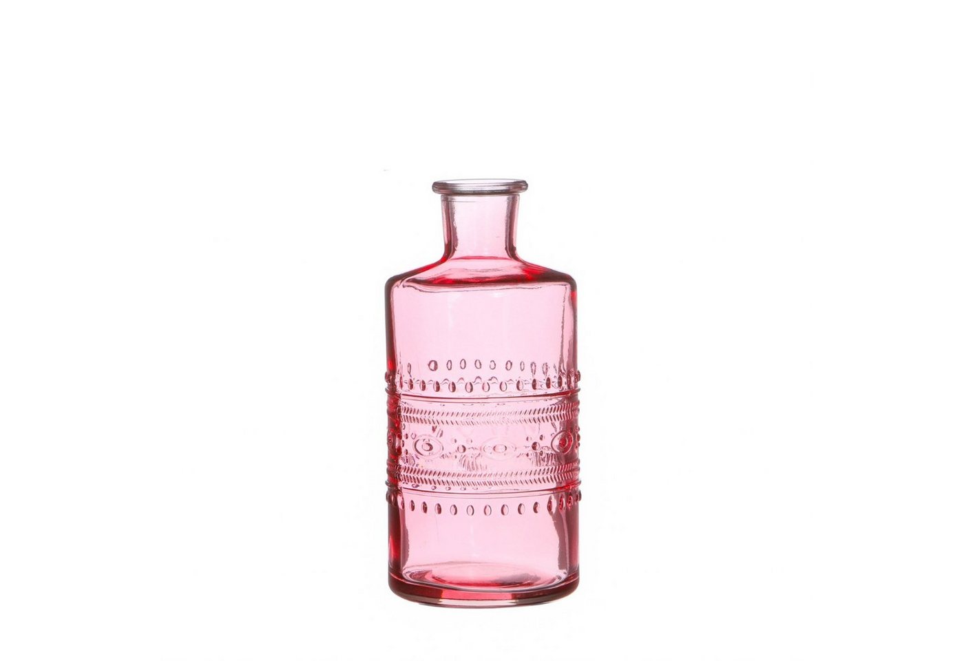 NaDeco Dekovase Glas Flasche Porto in Hellpink h. 15,8 cm Ø 7,5 cm von NaDeco