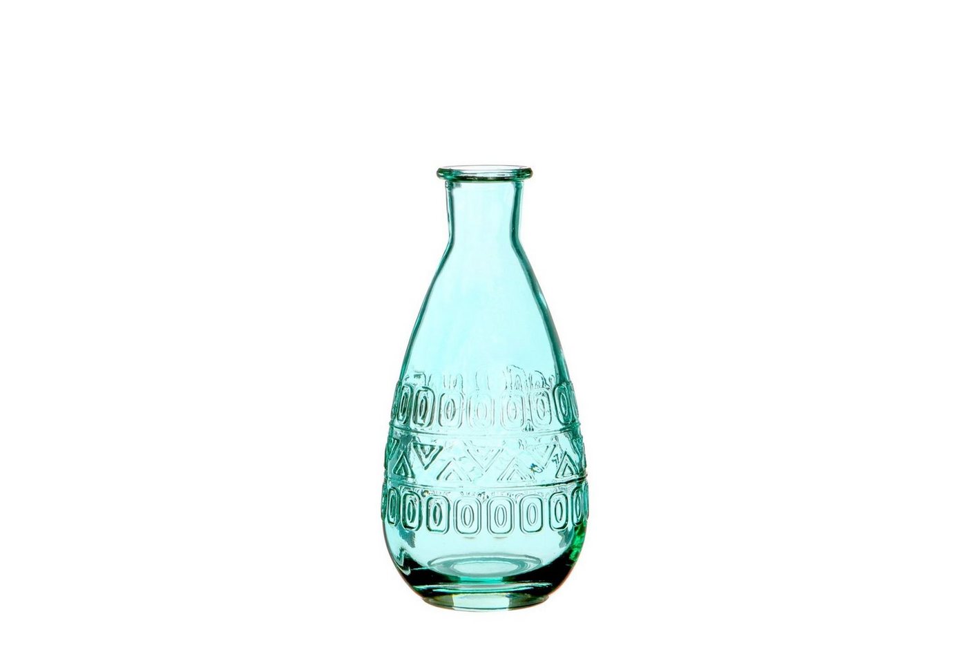 NaDeco Dekovase Glas Flasche Rome in Hellblau h. 15,8 cm Ø 7,5 cm von NaDeco