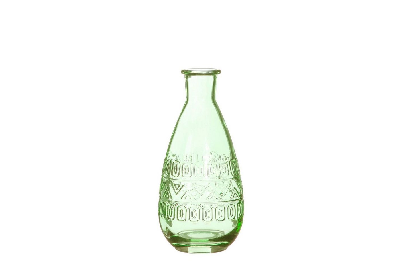 NaDeco Dekovase Glas Flasche Rome in Hellgrün h. 15,8 cm Ø 7,5 cm von NaDeco