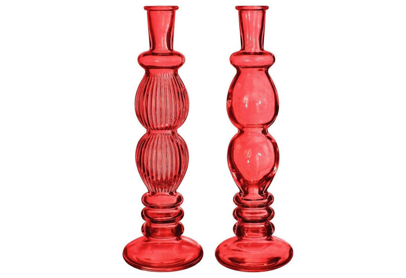 NaDeco Dekovase Glasvase Florence" in Rot, 2er Set, Größe h.28 Ø9 cm" von NaDeco