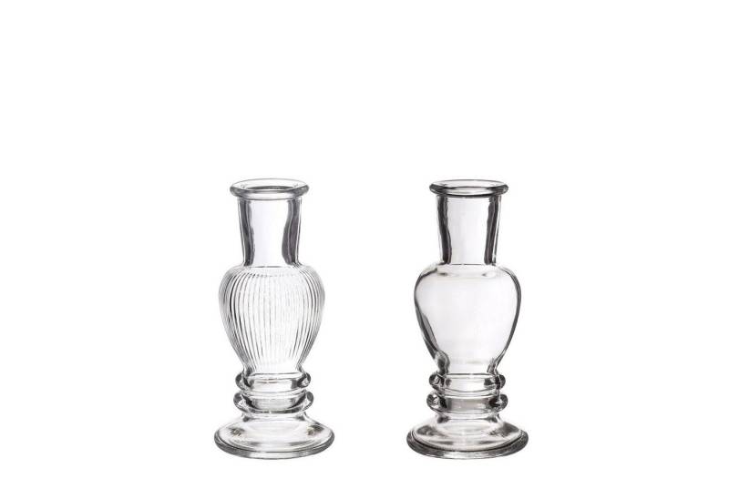 NaDeco Dekovase Glasvase "Venice" 2er Set in Glasklar, Größe h.11.3 Ø 5cm von NaDeco