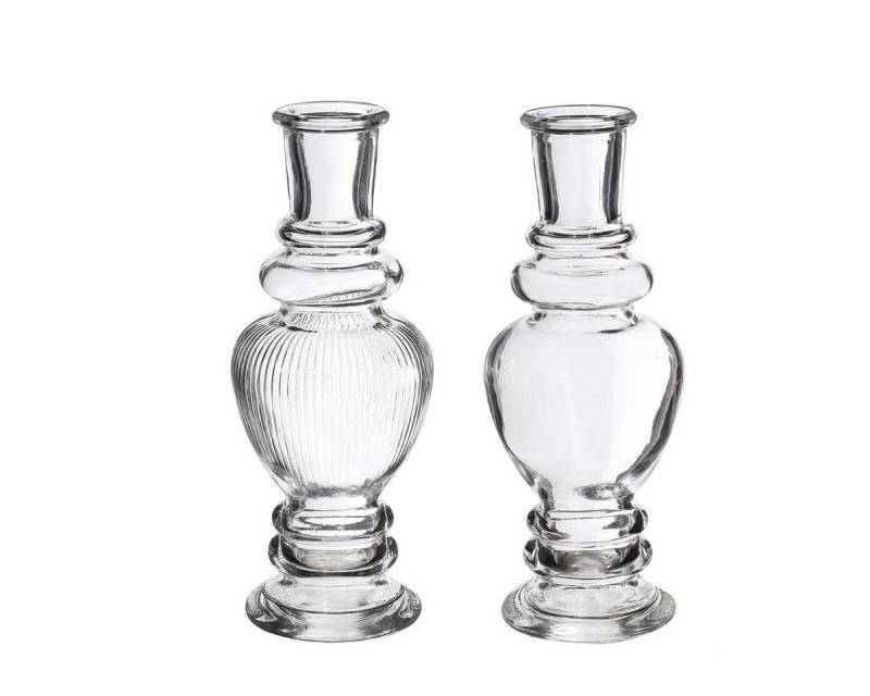 NaDeco Dekovase Glasvase "Venice" 2er Set in Glasklar, Größe h.15.5 Ø 5.7cm von NaDeco