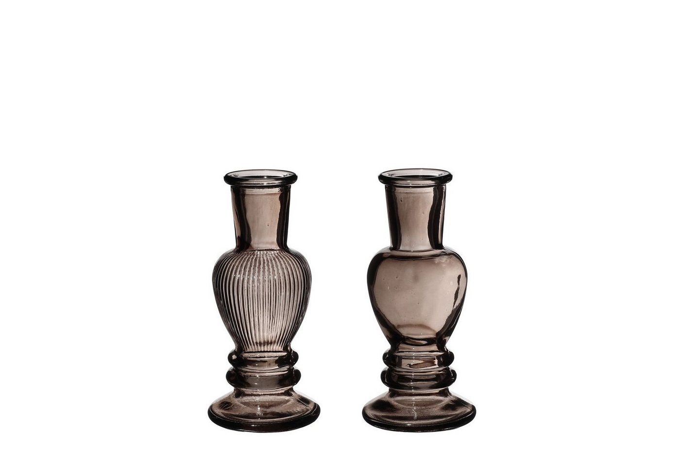 NaDeco Dekovase Glasvase "Venice" 2er Set in Grau, Größe h.11.3 Ø 5cm NaDeco Dekovase Glasvase "Venice" 2er Set in Grau, Größe h.11.3 Ø 5cm von NaDeco