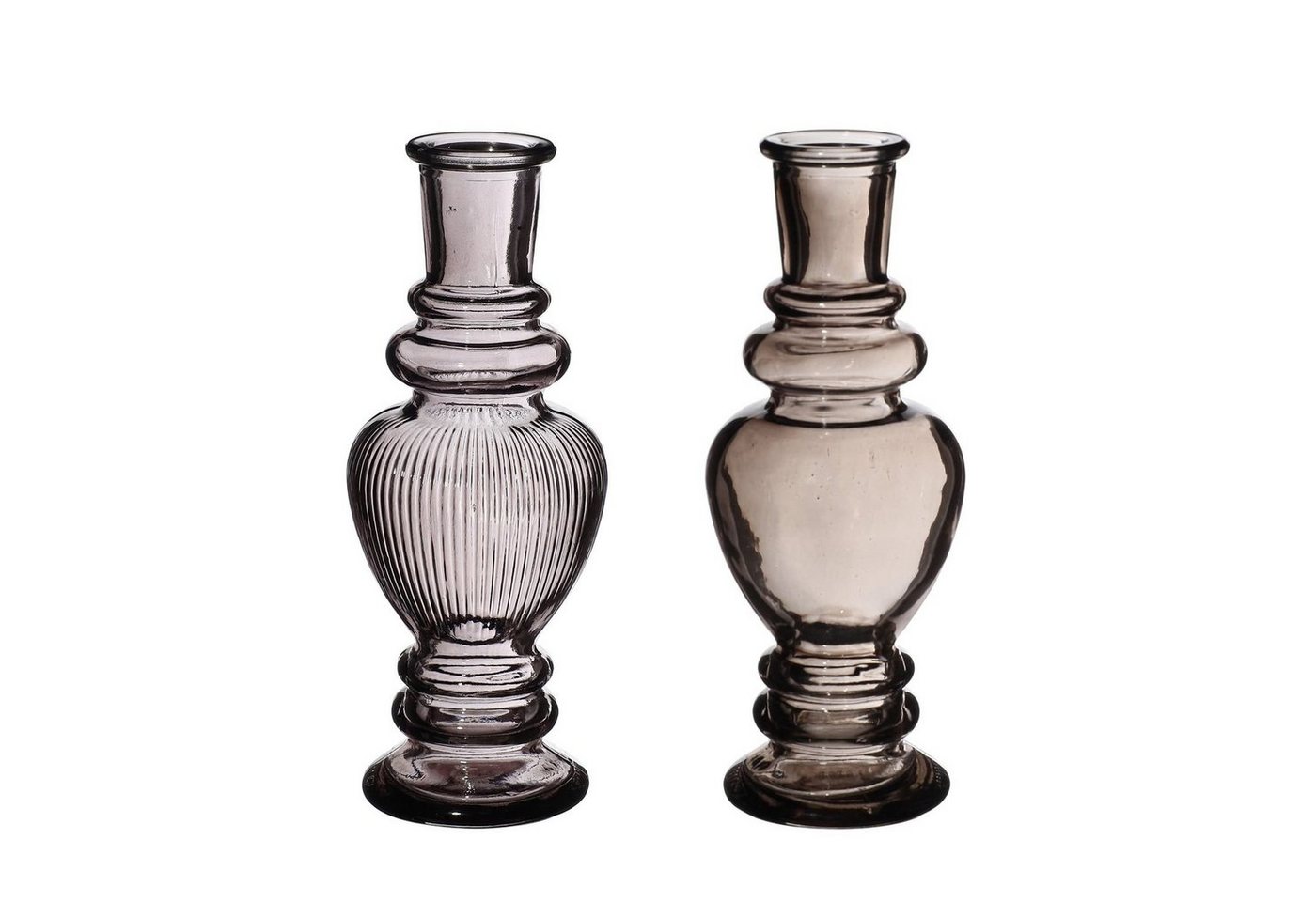 NaDeco Dekovase Glasvase Venice" 2er Set in Grau, Größe h.15.5 Ø 5.7cm" von NaDeco