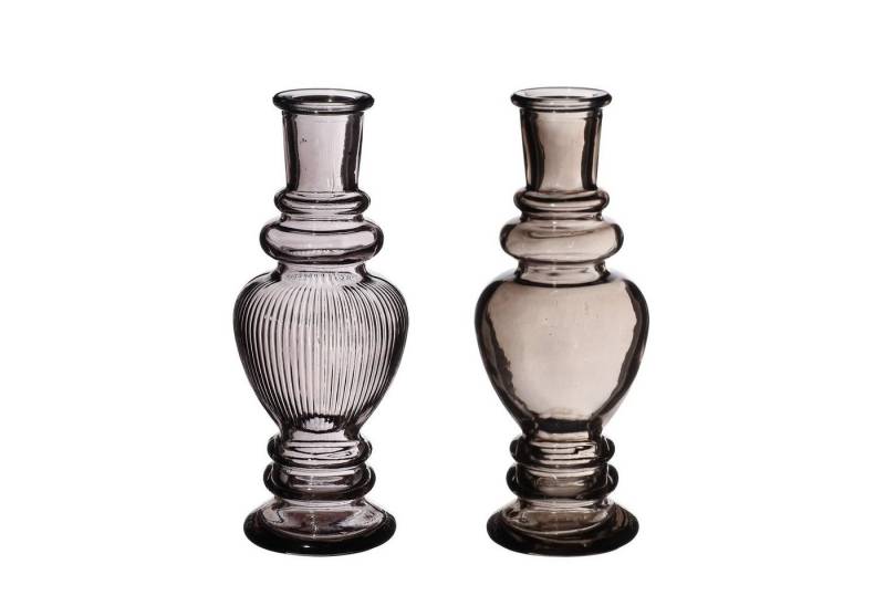 NaDeco Dekovase Glasvase "Venice" 2er Set in Grau, Größe h.15.5 Ø 5.7cm von NaDeco