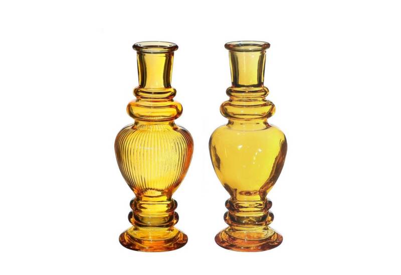 NaDeco Dekovase Glasvase "Venice" 2er Set in Ocker, Größe h.15.5 Ø 5.7cm von NaDeco