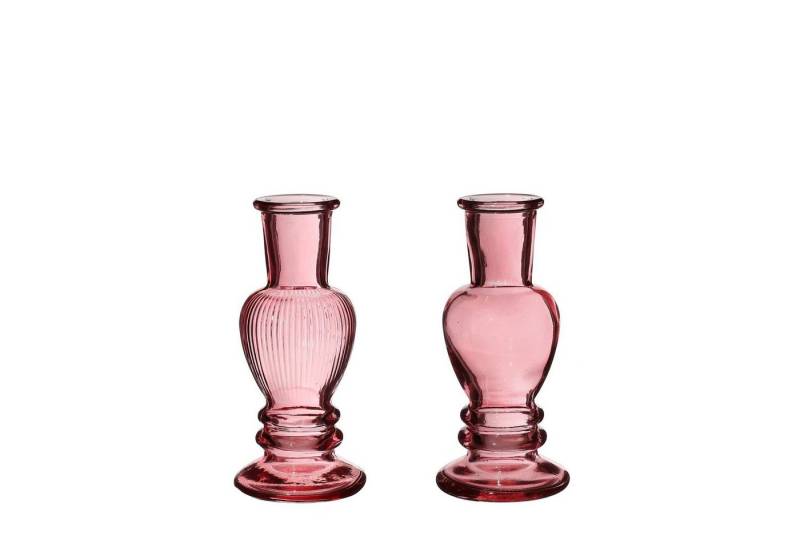 NaDeco Dekovase Glasvase "Venice" 2er Set in Soft Pink, Größe h.11.3 Ø 5cm von NaDeco