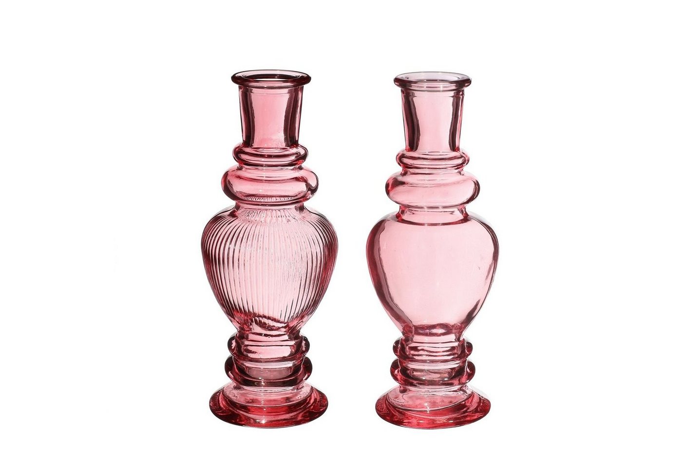 NaDeco Dekovase Glasvase Venice" 2er Set in Soft Pink, Größe h.15.5 Ø 5.7cm" von NaDeco