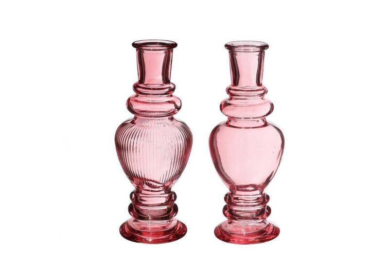 NaDeco Dekovase Glasvase "Venice" 2er Set in Soft Pink, Größe h.15.5 Ø 5.7cm von NaDeco