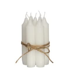 NaDeco Dinner-Kerzen, Höhe 11cm, 7 Stück, 13 Farben zur Auswahl | Spitzkerze | Pencil Candle | Stabkerze | Durchgefärbte Stabkerzen | Taper Candle | Vintage Kerzen, Farbe:Weiß von NaDeco