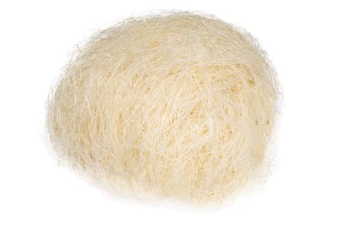 NaDeco Flachshaar Natur/Weiß, verpackt im Beutel mit 500g | Sisal-Wolle | Sisalgras zum Basteln | Feenhaar | Sisalhaar | Flachshaar | Bastelmaterial | Naturmaterial | Füllmaterial von NaDeco