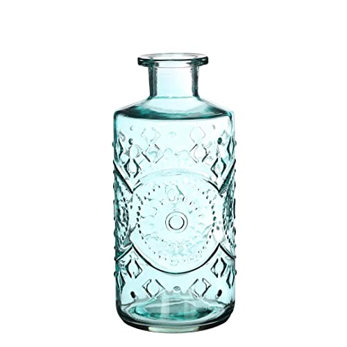 NaDeco Glasflasche 'Berlin', Höhe 21cm, Durchmesser 9cm, 1 Liter, viele Farben zur Auswahl | Glasvase | Deko-Flaschen | Glas-Flaschen | Kleine Deko-Vasen | Kleine Flaschen, Farbe:Hellblau von NaDeco