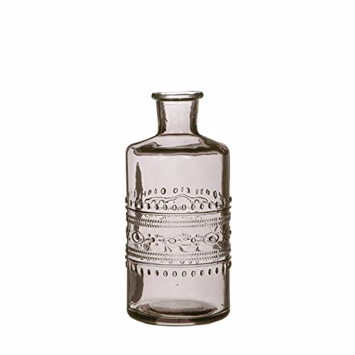 NaDeco Glasflasche 'Porto', Höhe 14,5cm, Durchmesser 7,5cm, viele Farben zur Auswahl | Glasvase | Dekoflasche | Glas-Flaschen | Kleine Deko-Vasen | Kleine Deko-Blumenvase, Farbe:Grau von NaDeco