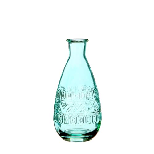 NaDeco Glasflasche 'Rome', Höhe 15,8cm, Durchmesser 7,5cm, viele Farben zur Auswahl | Glasvase Dekoflasche | Glas-Flaschen | Deko-Vasen | Kleine Flaschen | Deko-Blumenvase, Farbe:Hellblau von NaDeco