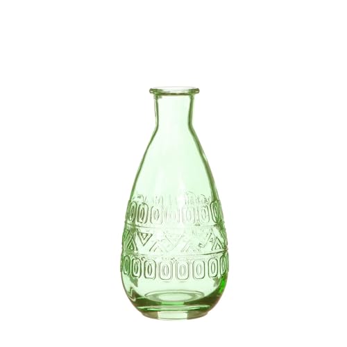 NaDeco Glasflasche 'Rome', Höhe 15,8cm, Durchmesser 7,5cm, viele Farben zur Auswahl | Glasvase Dekoflasche | Glas-Flaschen | Deko-Vasen | Kleine Flaschen | Deko-Blumenvase, Farbe:Hellgrün von NaDeco