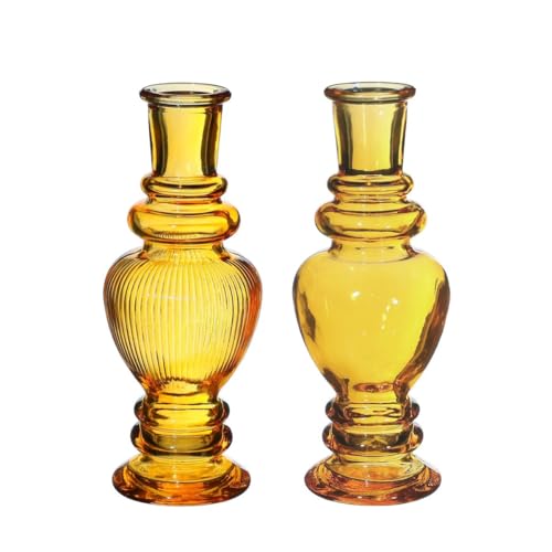 NaDeco Glasvase Bunt 'Venice' 2er Set - Wählbar in vielen Farben und Größen | Kerzenvase | Bunte Glasvasen | Deko Vasen | Ausgefallene Farbige Glasvasen, Farbe:Ocker, Größe:h.15.5 Ø 5.7cm NaDeco Glasvase Bunt 'Venice' 2er Set - Wählbar in vielen Farben und Größen | Kerzenvase | Bunte Glasvasen | Deko Vasen | Ausgefallene Farbige Glasvasen, Farbe:Ocker, Größe:h.15.5 Ø 5.7cm von NaDeco