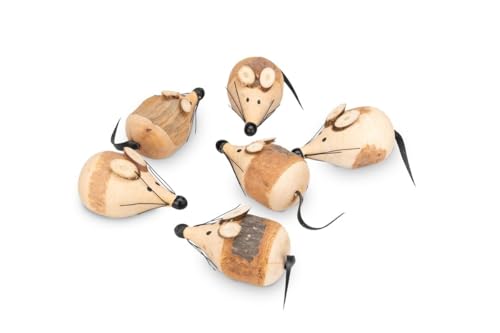 NaDeco Holz-Mäuse ca. 7 cm x 4 cm, 6 Stück, Handarbeit | Holz Mäuse zur Dekoration von Geldgeschenken | Kleine Mäuse zur Dekoration | EIN Paar Mäuse für Dich | Mäuse zum Basteln von Gastgeschenken NaDeco Holz-Mäuse ca. 7 cm x 4 cm, 6 Stück, Handarbeit | Holz Mäuse zur Dekoration von Geldgeschenken | Kleine Mäuse zur Dekoration | EIN Paar Mäuse für Dich | Mäuse zum Basteln von Gastgeschenken von NaDeco