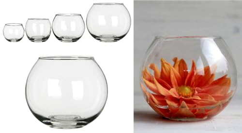 NaDeco Kugelglas im Durchmesser 6, 8, 10 und 12cm wählbar | Kugelvase klein bis groß | Glaskugelvase | Kerzenglas | Glasgefäß rund | Windlicht Glas | Teelichtglas | Dekoglas, Größe:Ø10 h.8cm von NaDeco